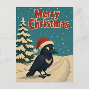 Raven Bevroren Laan Dier Kerstmis Briefkaart