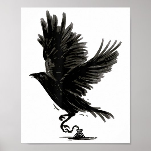 Raven Bird Crow Tattoo _1 Poster (Voorkant)