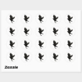 Raven Bird Crow Tattoo _1 Ronde Sticker (Vel)
