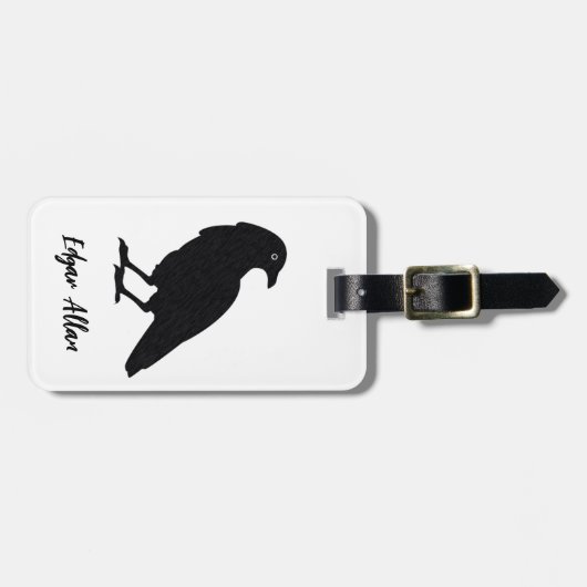Raven Bird Custom Bag Label | Horror Fan Bagagelab Bagagelabel (Voorkant horizontaal)
