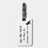 Raven Bird Custom Bag Label | Horror Fan Bagagelab Bagagelabel (Achterkant verticaal)