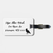 Raven Bird Custom Bag Label | Horror Fan Bagagelab Bagagelabel (Achterkant horizontaal)