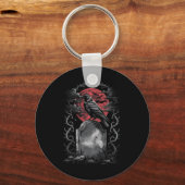 Raven Bird Gothic Raven Art Cemetery Fantasy Sleutelhanger (Voorkant)