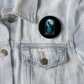 Raven Bird Gothic Spooky Graveyard Ronde Button 5,7 Cm (In situ)