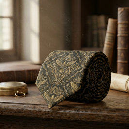 Raven Bird Gothisch Patroon – Dark Academia Cadeau Stropdas