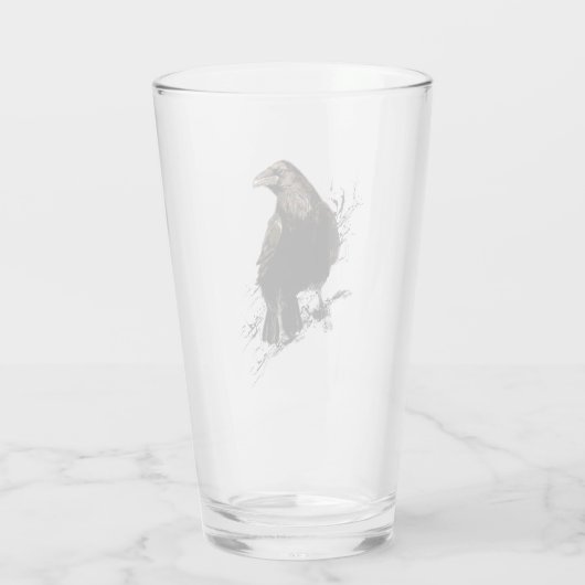 Raven Bird Graphic Art Wildlife Animal Art Glas (Achterkant)