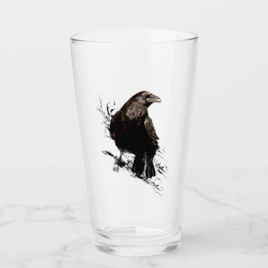 Raven Bird Graphic Art Wildlife Animal Art Glas (Voorkant)