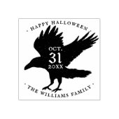 Raven Bird Halloween Grunge Zelfinkt Rubberstempel (Afrduk)