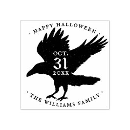 Raven Bird Halloween Grunge Zelfinkt Rubberstempel