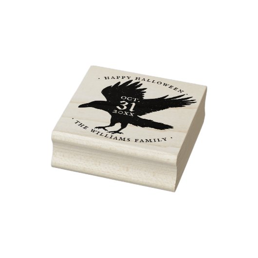 Raven Bird Halloween Grunge Zelfinkt Rubberstempel (Stempel)