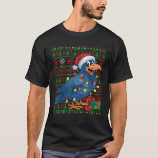 Raven Bird Kerstlicht Sinterklaas Muts Raven Kerst T-shirt