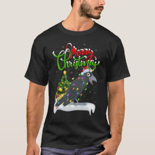 Raven Bird Xmas Decorations Santa Raven Christma T-shirt