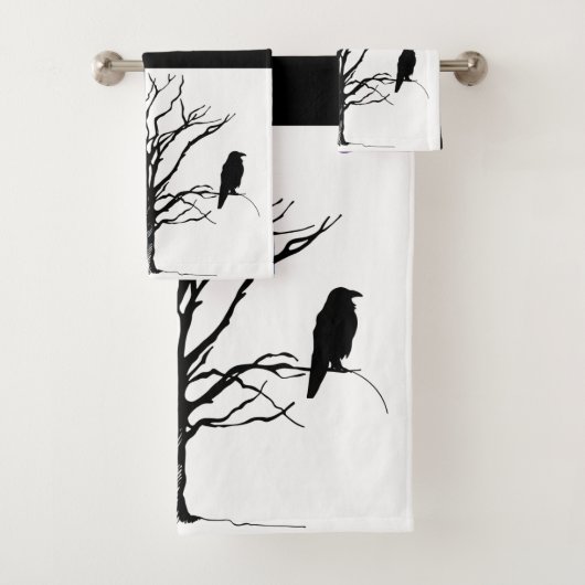Raven Black Bird Bad Handdoek (Insitu)