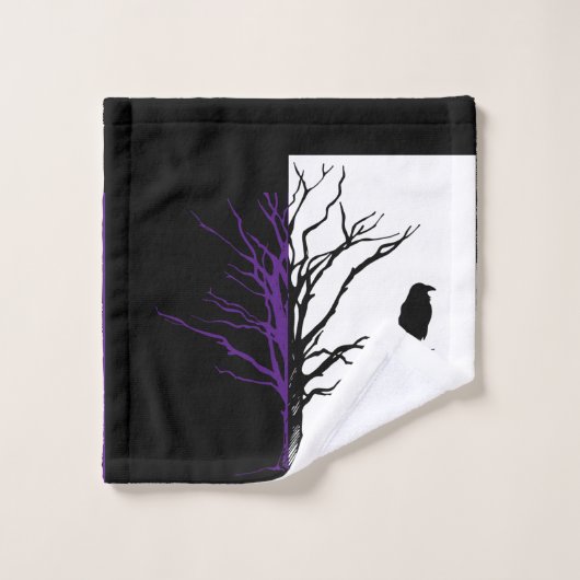Raven Black Bird Bad Handdoek (Wasdoekje)