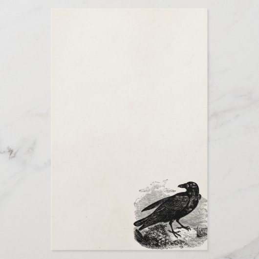  Raven Black Bird Crow Persoonlijke vogels Briefpapier (Voorkant)
