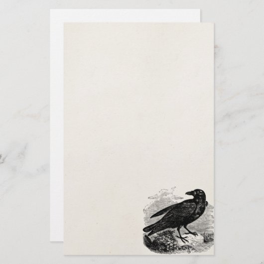  Raven Black Bird Crow Persoonlijke vogels Briefpapier (Voorkant / Achterkant)