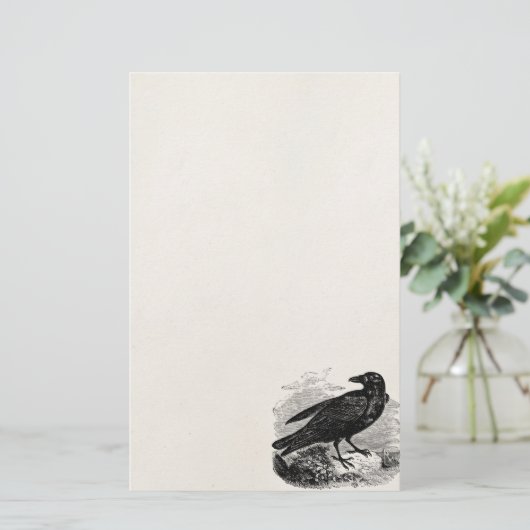  Raven Black Bird Crow Persoonlijke vogels Briefpapier (Staand voorkant)