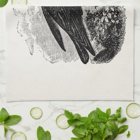 Raven Black Bird Crow Persoonlijke vogels Theedoek (Gevouwen)