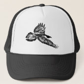 Raven Black Bird Silhouette Corvid Trucker Pet (Voorkant)