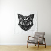 Raven Black Cat Design Backdrop Wandkleed (In situ)