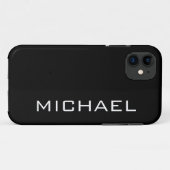 Raven Black effen kleur | Minimalistische naam Case-Mate iPhone Case (Achterkant (horizontaal))