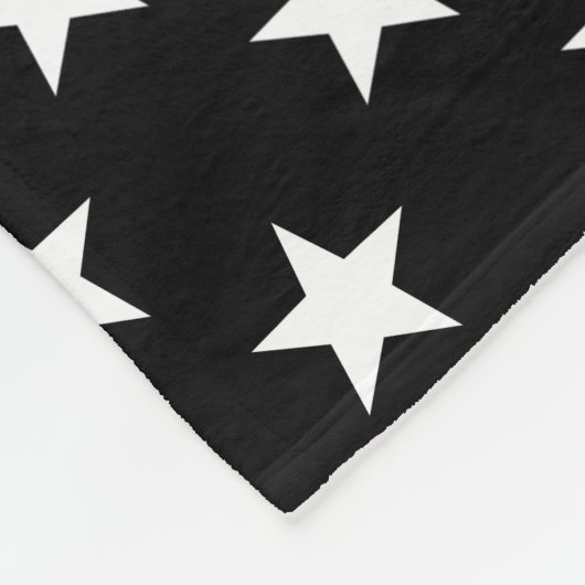 Raven Black en Diva Pink Stars Monogram Fleece Deken (Hoek)