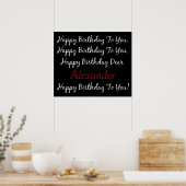 Raven Black en White Birthday Song Personalized Poster (Keuken)