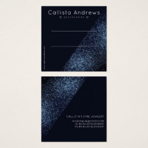 Raven Black Glitter Geo Heart Hair Clip Display Vierkante Visitekaartjes