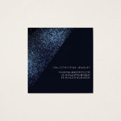 Raven Black Glitter Geo Heart Hair Clip Display Vierkante Visitekaartjes (Achterkant)