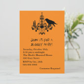 Raven Black Halloween Invitation Kaart (Staand voorkant)