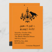 Raven Black Halloween Invitation Kaart (Voorkant / Achterkant)