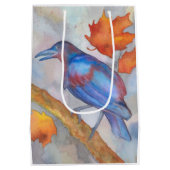 Raven Blackbird Art Gift Bag Medium Cadeauzakje (Achterkant)