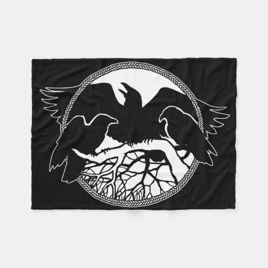 Raven Blanket Native Spirit Animal Fleece Blanket (Voorkant (Horizontaal))
