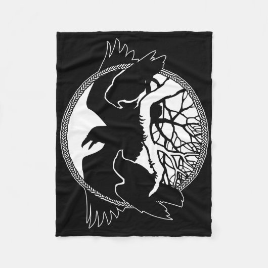 Raven Blanket Native Spirit Animal Fleece Blanket (Voorkant)
