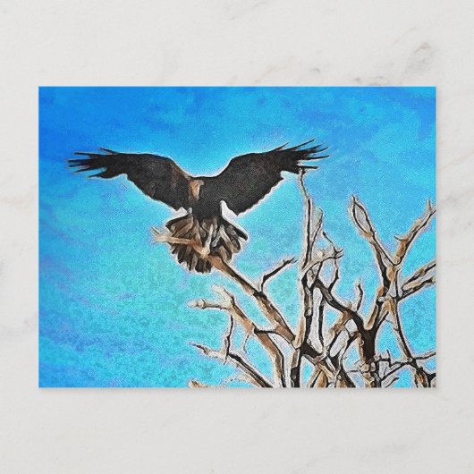 Raven-boom Briefkaart (Voorkant)
