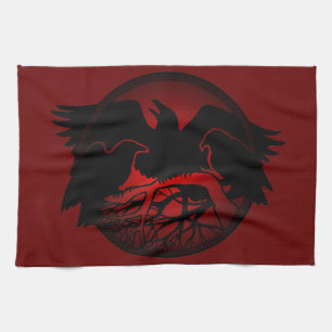 Raven Bord First Nations Raven Art Serving Borden Theedoek