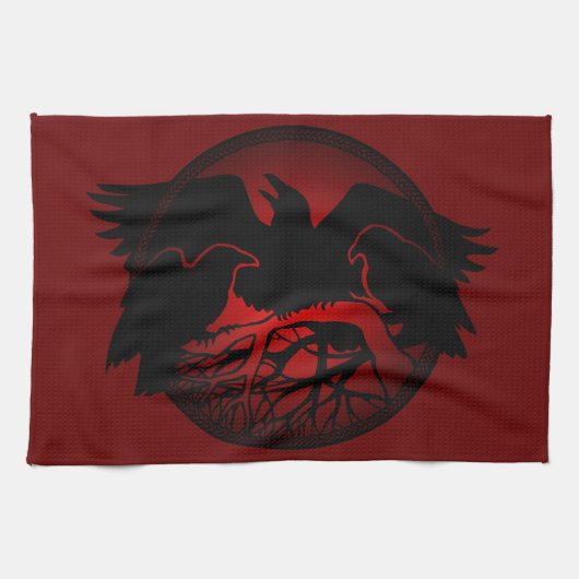 Raven Bord First Nations Raven Art Serving Borden Theedoek (Horizontaal)