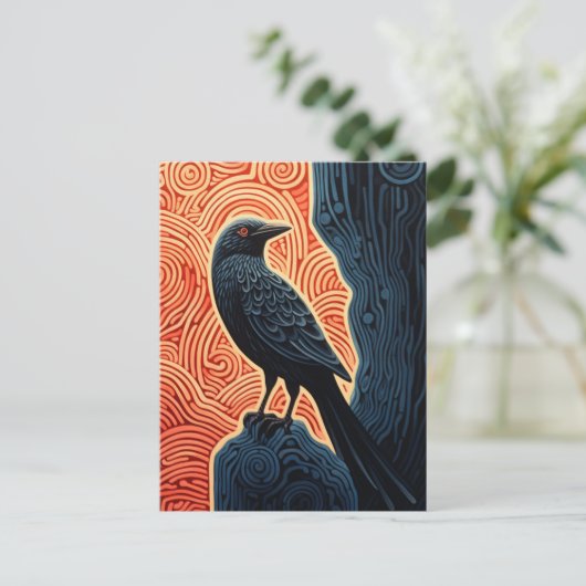 Raven Briefkaart (Staand voorkant)