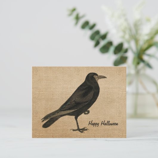  Raven Burlap Briefkaart personaliseren (Staand voorkant)