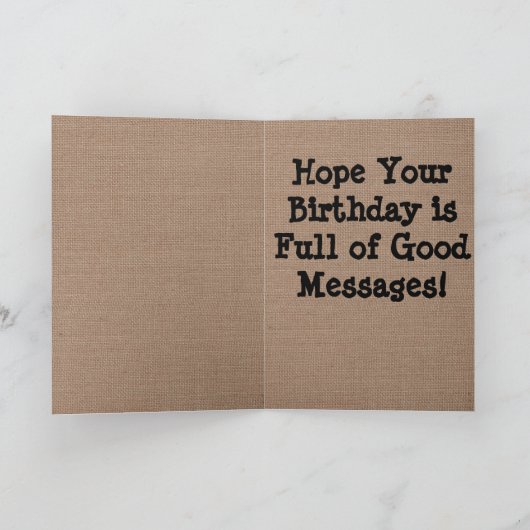 Raven Burlap Verjaardag Kaart Personaliseren, Datu (Binnen)