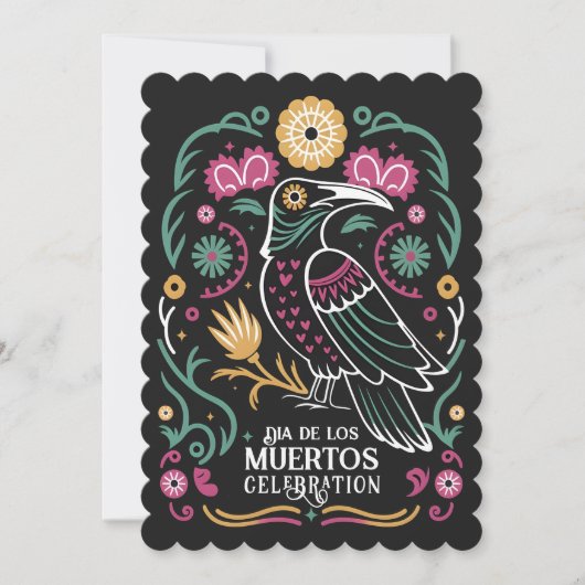 Raven & Calavera Dio De Los Muertos Kaart (Voorkant)