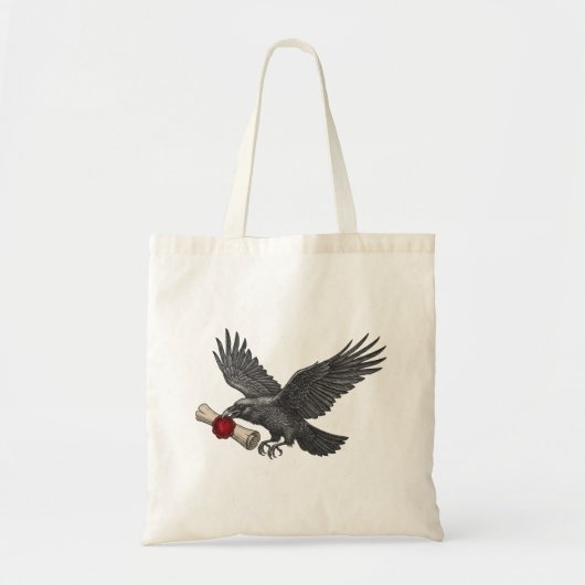 Raven Carrying Love Letter Gothic Messenger Bird Tote Bag (Voorkant)