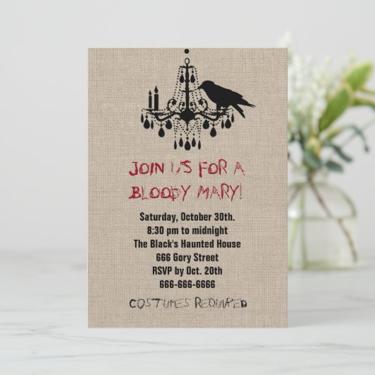 Raven & Chandelier op uitnodiging van Burlap Hallo (Staand voorkant)