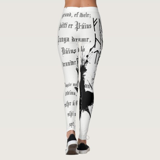 Raven Charm White Leggings van Odin (Achterkant)