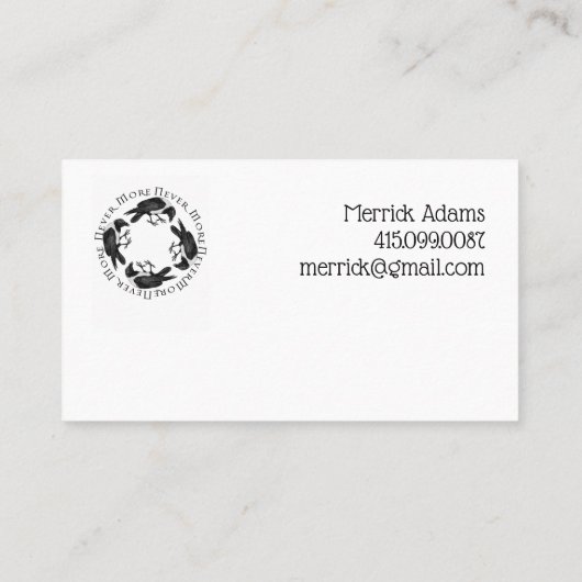 Raven Circle Nooit Meer Gotisch Visitekaartje (Achterkant)