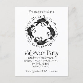 Raven Circle Nooit meer halloween party Uitnodiging Briefkaart