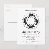 Raven Circle Nooit meer halloween party Uitnodiging Briefkaart (Voorkant / Achterkant)