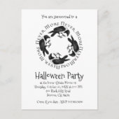 Raven Circle Nooit meer halloween party Uitnodiging Briefkaart (Voorkant)