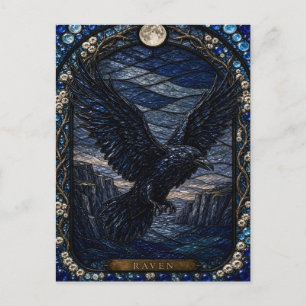 Raven Cliff Roost Illumina Glas-in-lood Briefkaart