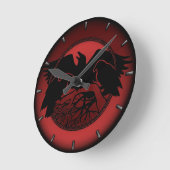 Raven Clock Native Raven Art Wall Clock Bird Clock Ronde Klok (Hoek)